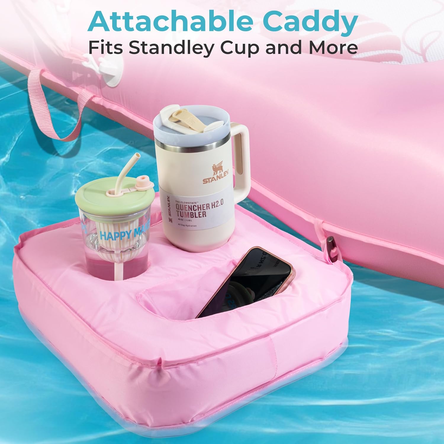 Picture of POOLACC Inflatable Fabric Covered Pool Lounger Float Adult   - One-stop shopping