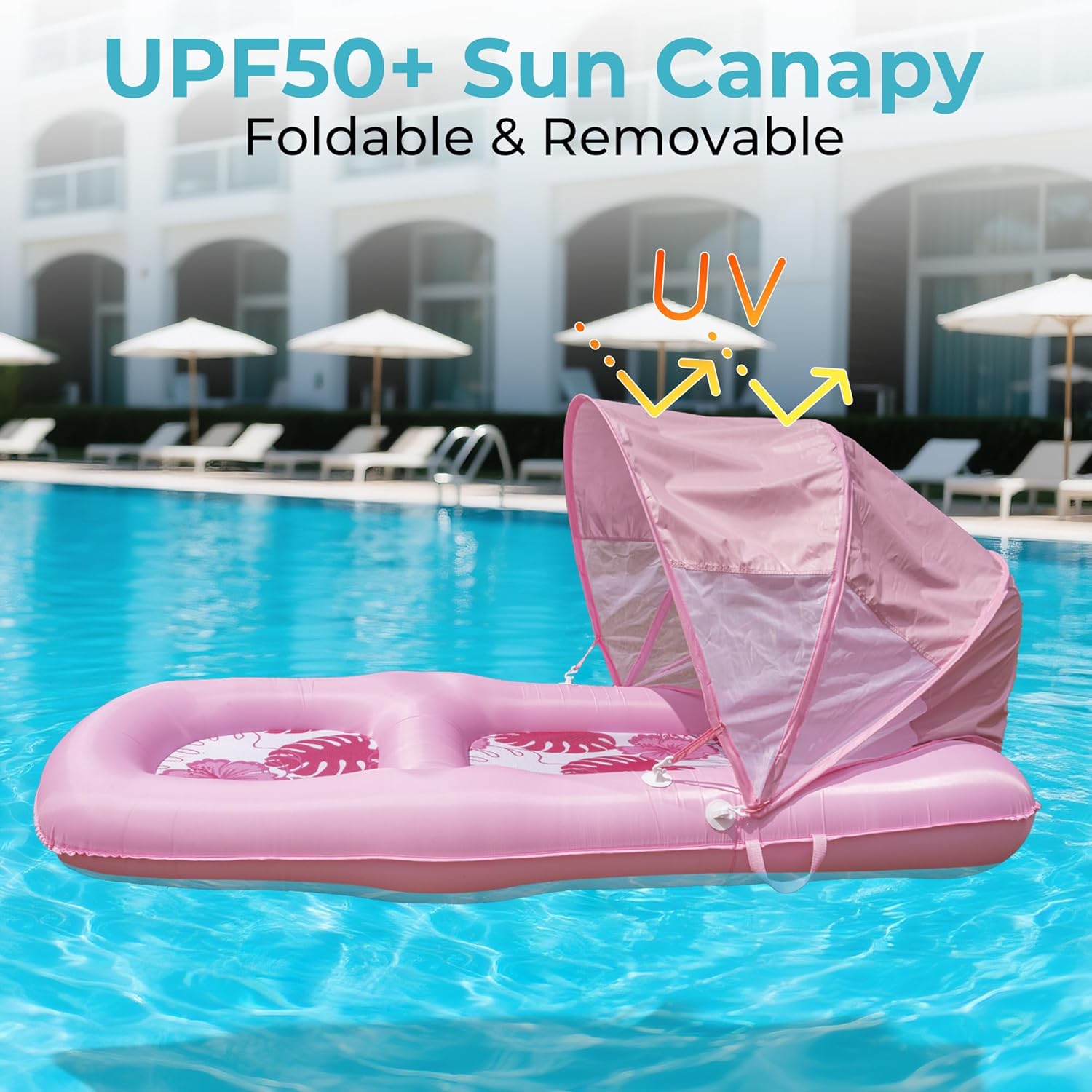 Picture of POOLACC Inflatable Fabric Covered Pool Lounger Float Adult   - One-stop shopping