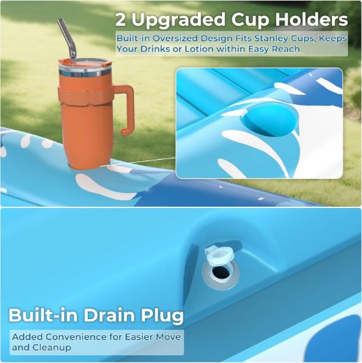 Picture of POOLACC Inflatable Tanning Pool Lounger Float with Protection Tarp - one-stop shopping