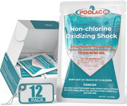 Picture of 12 Packs - Non-Chlorine Spa Shock Oxidizer for Hot Tub, Chlorine-Free Treatment & Enhanced Oxidizing Shock for Hot Tubs & Spas, Single Dose Packets for Easy Hot Tub Maintenance & Treatment