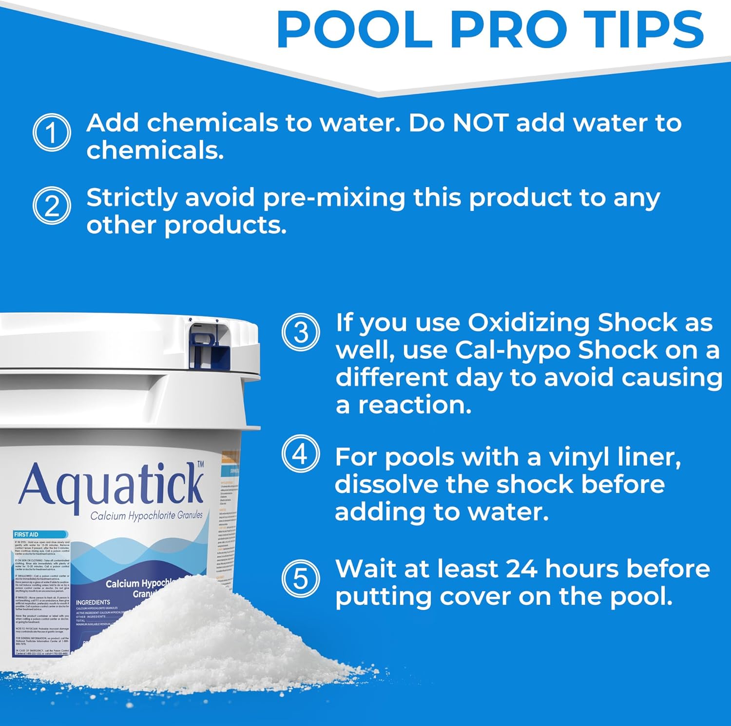 Picture of POOLACC Pro-Grade Chlorine Pool Shock, 68% Cal-Hypo Granular Sanitizer, Prevents Bacteria & Algae, Restores Crystal Clear Water - Shock Treatment, Swimming Pool Chemical - 25Lb