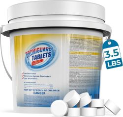 Picture of 1 Inch Bromine Tablets | Brominating Chemical Sanitizer for Spas, Hot Tubs or Indoor Pools - Low Odor, Less Irritation, Pre-Stabilized, Long-Lasting, Chlorine Alternative - 3.5 lbs